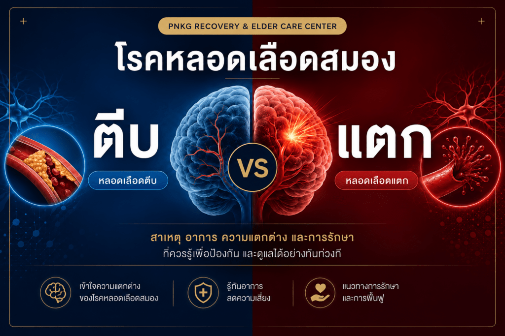 หลอดเลือดสมองแตก ตีบ ต่างกันอย่างไร รู้ทัน 5 สัญญาณอันตรายก่อนสาย